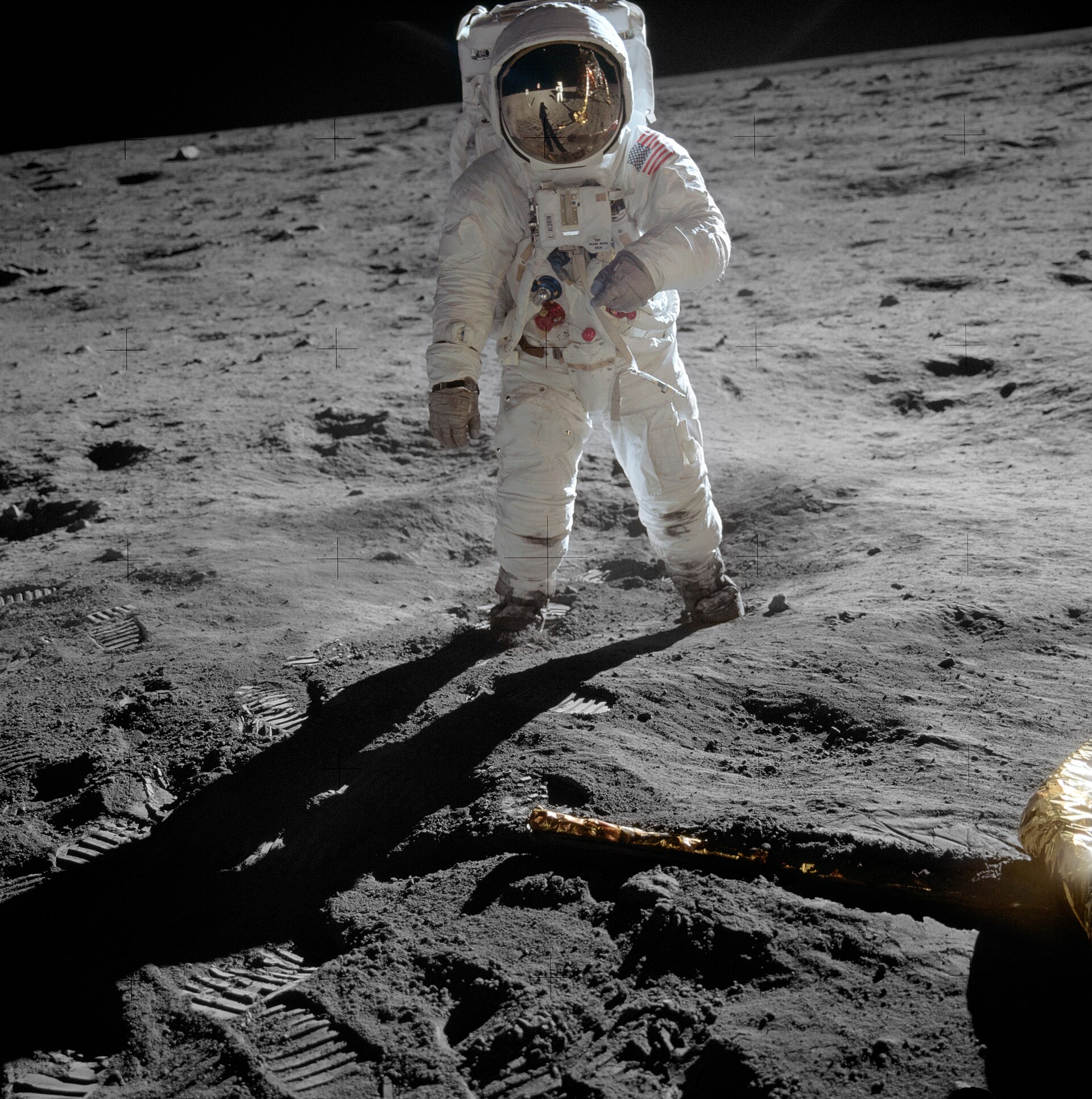 Buzz Aldrin on the Moon, 21 July 1969