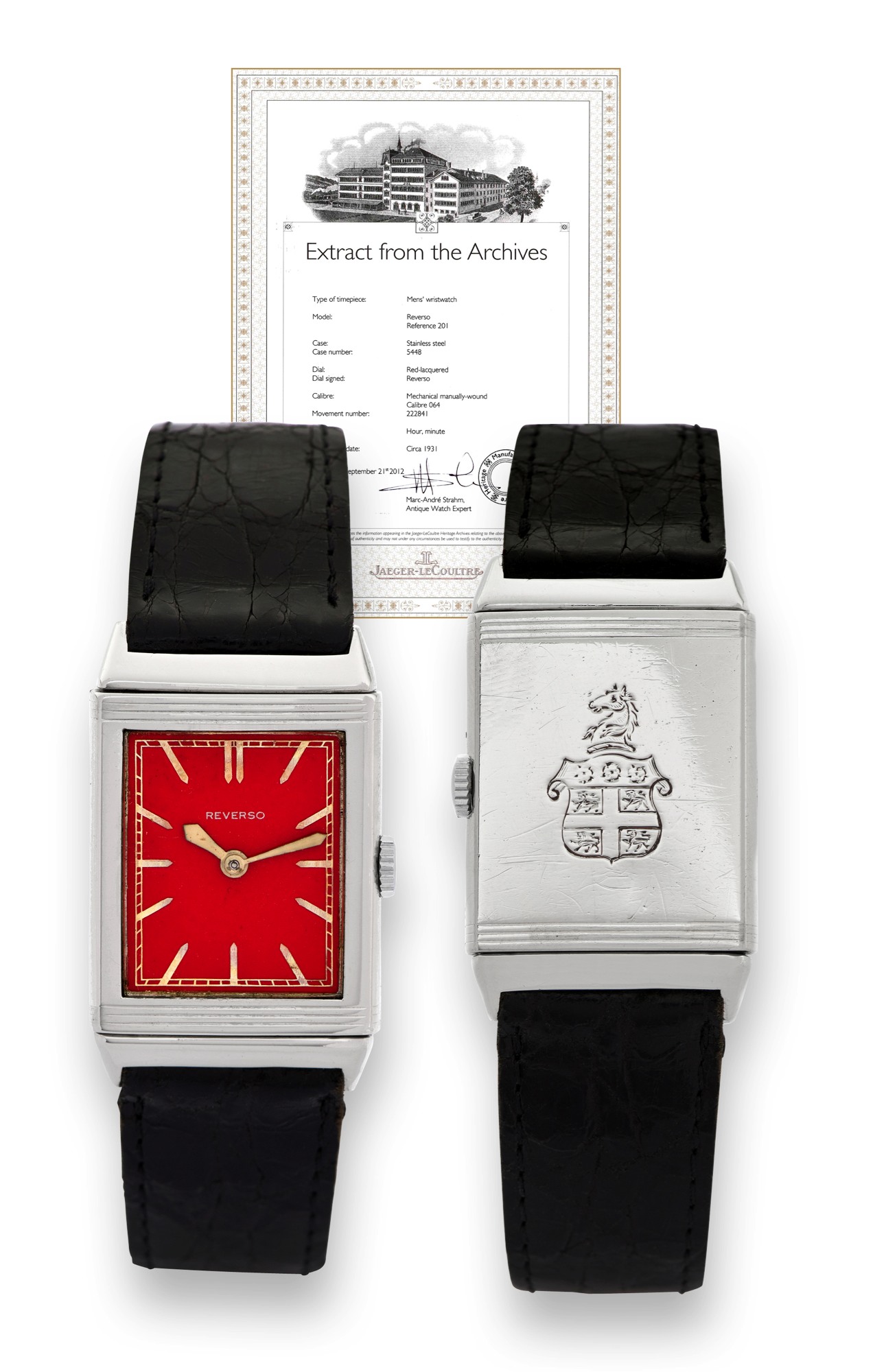 LeCoultre Reverso of 1931 in steel, front and back