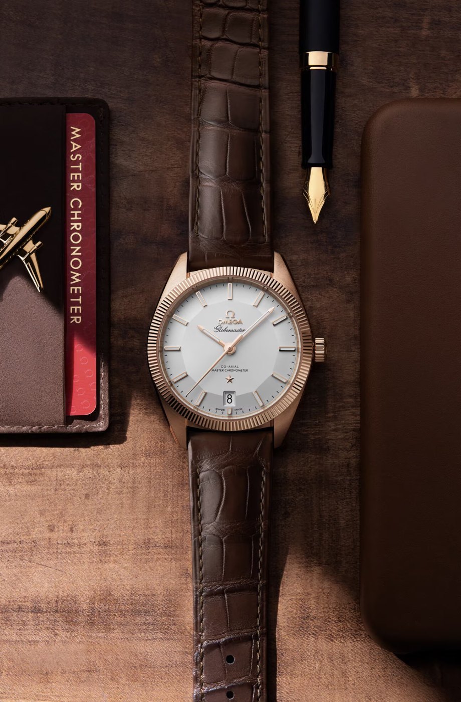 An Omega Globemaster with its Master Chronometer card