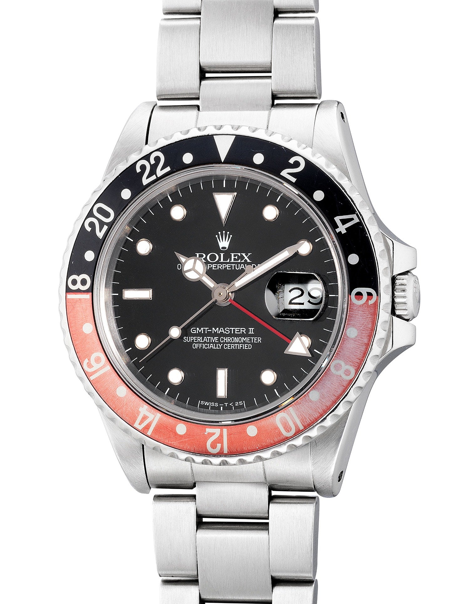Rolex GMT-Master II reference 16760, 1986, with red-and-black bezel
