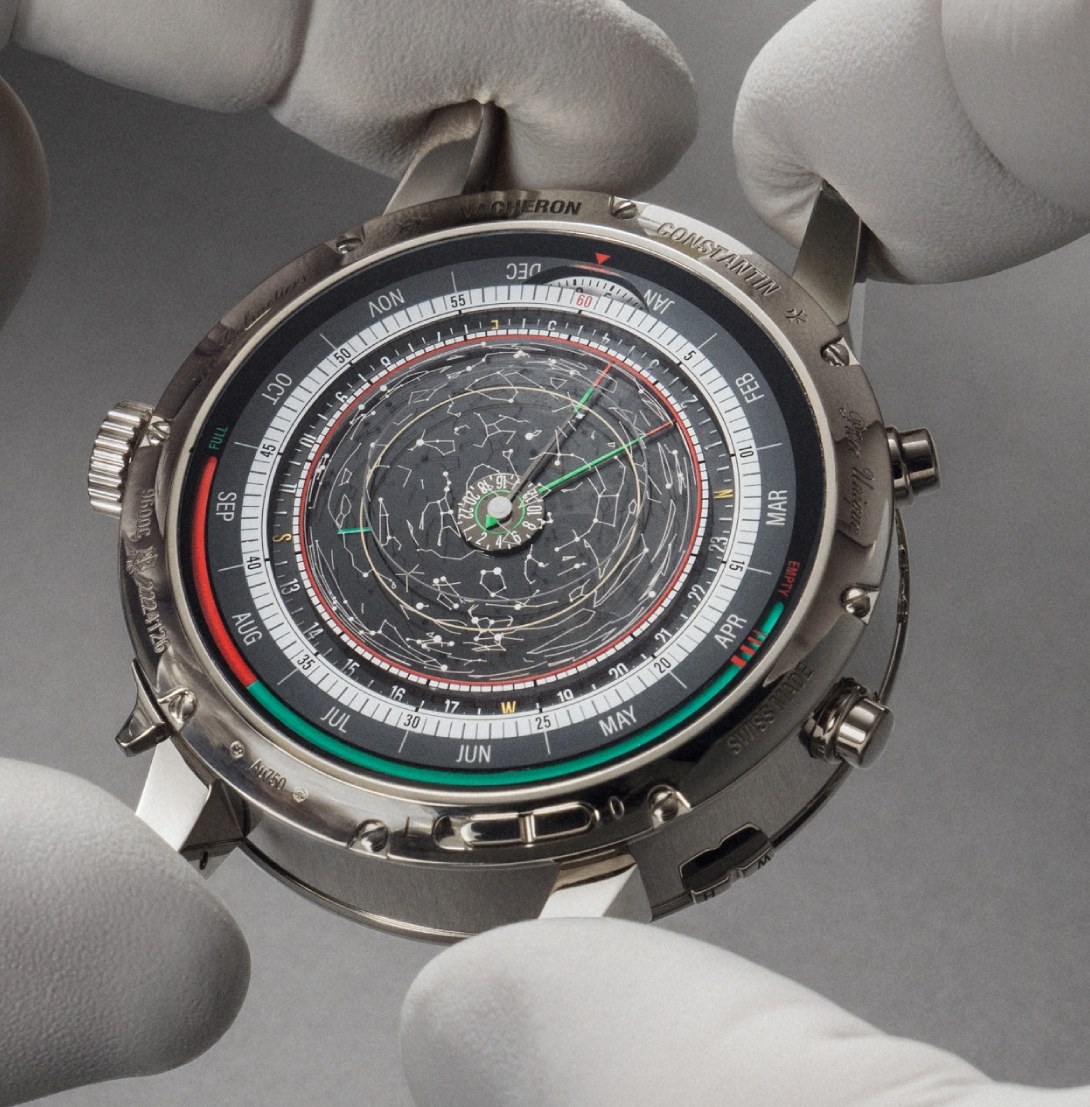 The back of the Vacheron Constantin Solaria, a map of the night sky inside rings of months and hours